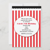 Popcorn Red & White Stripe Filmfeest Uitnodigingen (Achterkant)