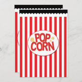Popcorn Red & White Stripe Filmfeest Uitnodigingen (Voorkant / Achterkant)