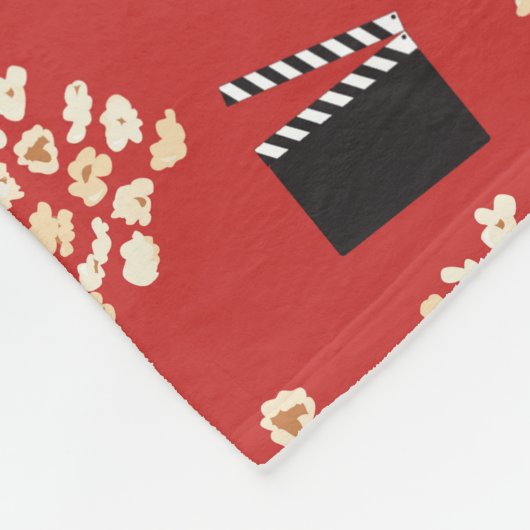 Popcorn Retro Film Bioscoop Monogram Fleece Deken (Hoek)