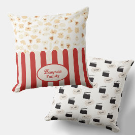 Popcorn Retro Film Bioscoop Monogram Kussen