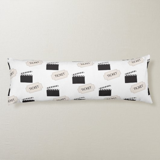 Popcorn Retro Film Bioscoop Monogram Lichaamskussen (Achterkant)