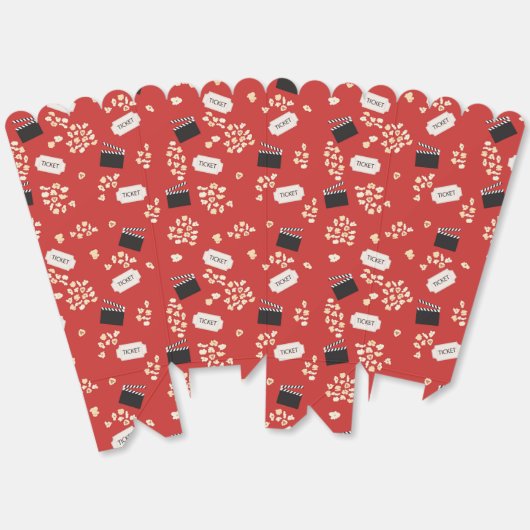 Popcorn Retro Film Cinema Bedankdoosjes (Ongevouwen)