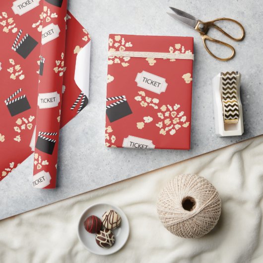 Popcorn Retro Film Cinema Cadeaupapier (Crafts)