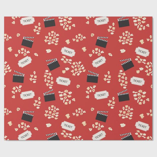 Popcorn Retro Film Cinema Cadeaupapier (Vlak)