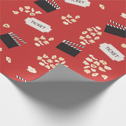 Popcorn Retro Film Cinema Cadeaupapier (Hoek)
