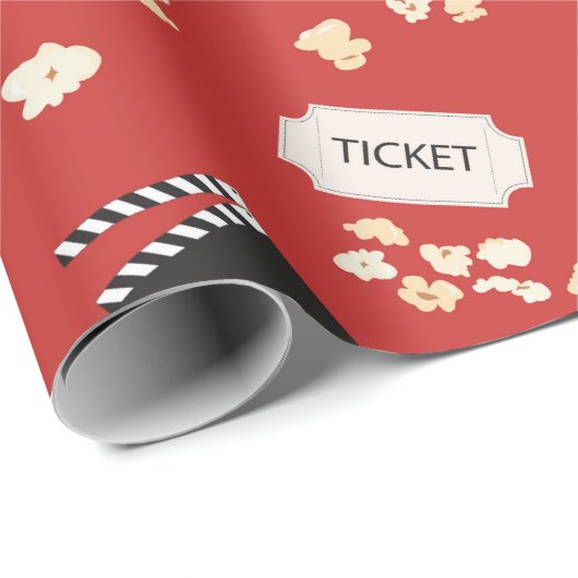 Popcorn Retro Film Cinema Cadeaupapier (Rol Hoek)