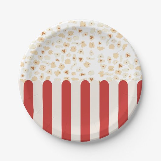 Popcorn Retro Film Cinema Papieren Bordje (Voorkant)