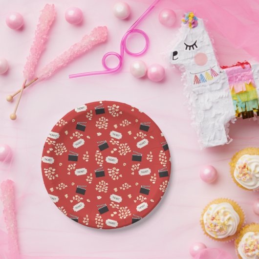 Popcorn Retro Film Cinema Papieren Bordje (Feest)