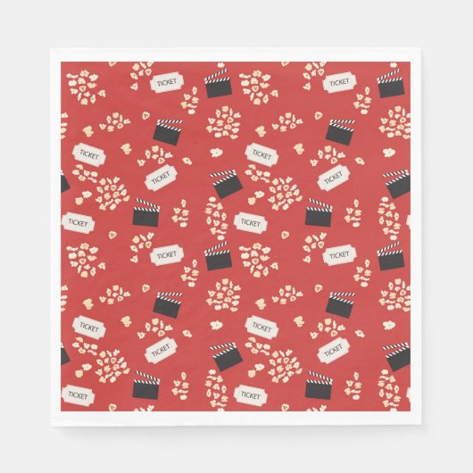 Popcorn Retro Film Cinema Servet (Voorkant)