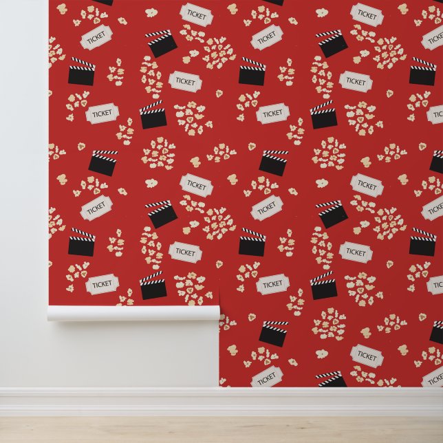 Popcorn Retro Filmzaal Behang (Applicatie)