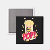 Popcorn Retro Funny Magneet (Voorkant / Achterkant)