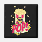 Popcorn  Retro Funny Magneet (Voorkant)