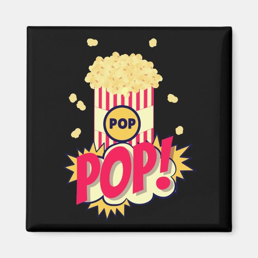 Popcorn Retro Funny Magneet (Voorkant)
