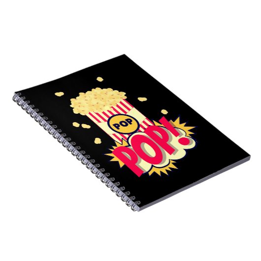 Popcorn  Retro Funny Notitieboek (Rechterzijde)
