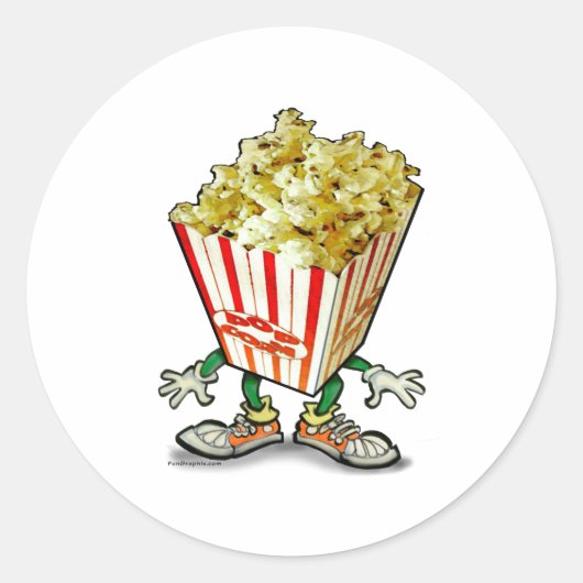 Popcorn Ronde Sticker (Voorkant)
