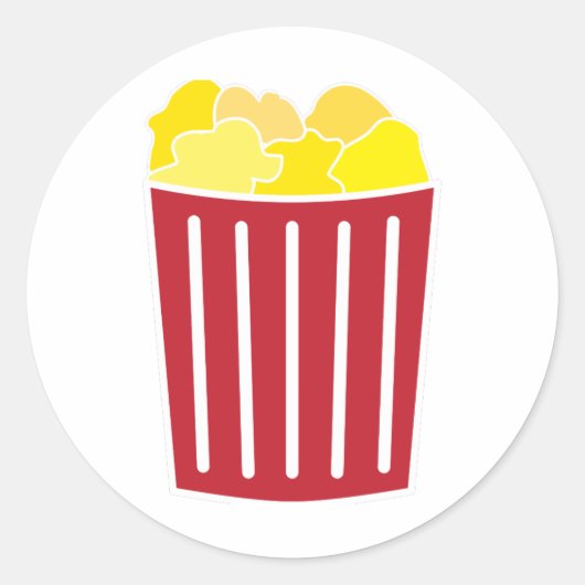 Popcorn Ronde Sticker (Voorkant)