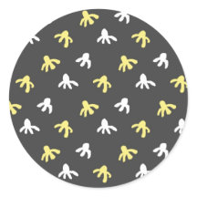 Popcorn ronde Stickers (donkergrijs en botergeel)