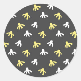 Popcorn ronde Stickers (donkergrijs en botergeel)