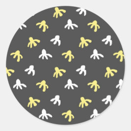 Popcorn ronde Stickers (donkergrijs en botergeel)