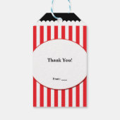 Popcorn Rood & Wit Streep Filmfeest Cadeaulabel (Achterkant)