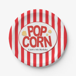 Popcorn Rood & Wit Streep Filmfeest Papieren Bordje
