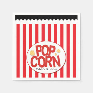 Popcorn Rood & Wit Streep Filmfeest Servetten