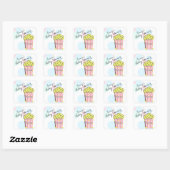 Popcorn roze Baby shower Vierkante Sticker (Vel)