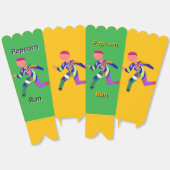 Popcorn Run geel + groen Bedankdoosjes (Ongevouwen)