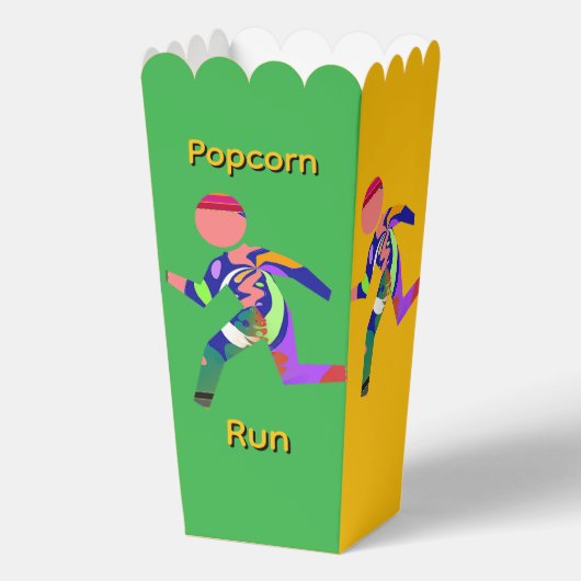 Popcorn Run geel + groen Bedankdoosjes (Voorkant)