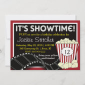 Popcorn "Showtime" uitnodiging (Voorkant)