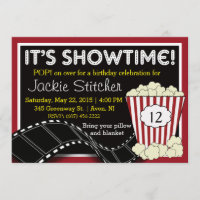 Popcorn "Showtime" uitnodiging