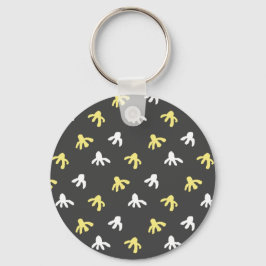 Popcorn Sleutelhanger (donkergrijs & botergeel)