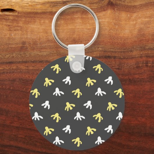 Popcorn Sleutelhanger (donkergrijs & botergeel) (Voorkant)