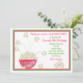 Popcorn Slumber Party-uitnodigingen Kaart (Staand voorkant)