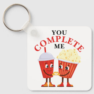 Popcorn Soda Je voltooit me Jubileum cadeau Sleutelhanger