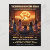 Popcorn Squad Filmavond Verjaardagsfeestje Briefkaart (Voorkant)