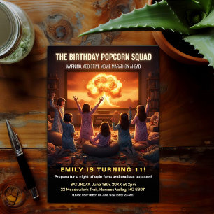 Popcorn Squad Filmavond Verjaardagsfeestje Kaart