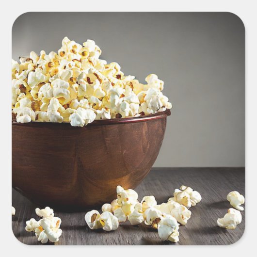 Popcorn Square Sticker (Voorkant)