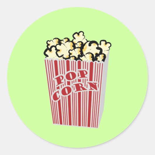 Popcorn Sticker! Ronde Sticker (Voorkant)