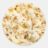 Popcorn stickers, laken ronde sticker (Voorkant)