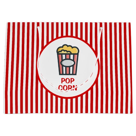 Popcorn striped groot cadeauzakje (Voorkant)