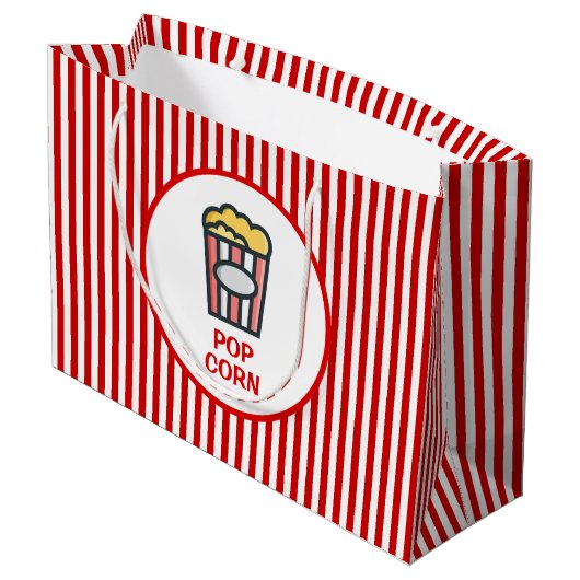 Popcorn striped groot cadeauzakje (Achterkant Gekanteld)