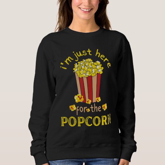 Popcorn T - shirts Ik ben hier voor de Popcorn (Voorkant)