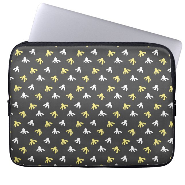 Popcorn-tabletcase (donkergrijs & botergeel) laptop sleeve (Voorkant)