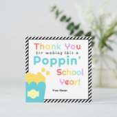 Popcorn Thema Leraar Einde van het Jaar Dank u Kaa Kaart (Staand voorkant)