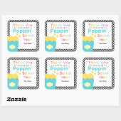 Popcorn Thema Leraar Einde van het Jaar Dank u Vierkante Sticker (Vel)