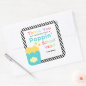 Popcorn Thema Leraar Einde van het Jaar Dank u Vierkante Sticker (Envelop)