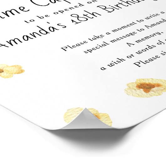 Popcorn Time Capsule 1e verjaardag genderneutraal Poster (Hoek)