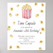 Popcorn Time Capsule 1e verjaardag genderneutraal Poster (Voorkant)