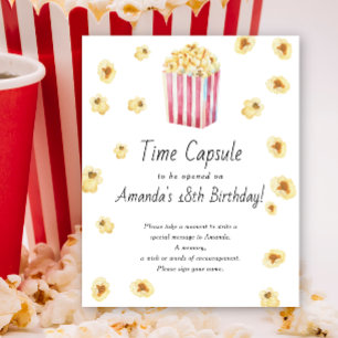 Popcorn Time Capsule 1e verjaardag geslacht neutra Poster